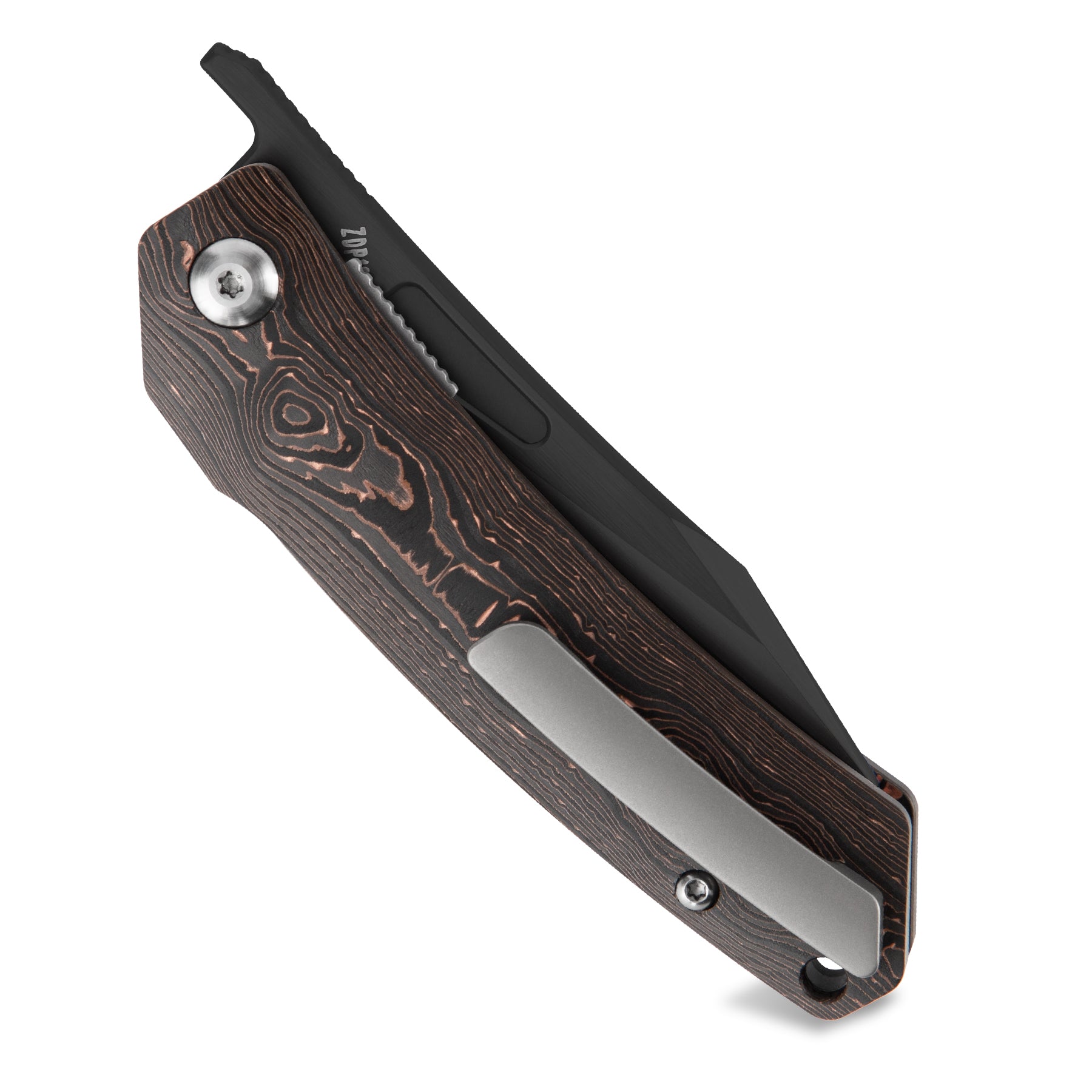 Tacray Liner Lock Knife Fat Carbon (Black DLC)